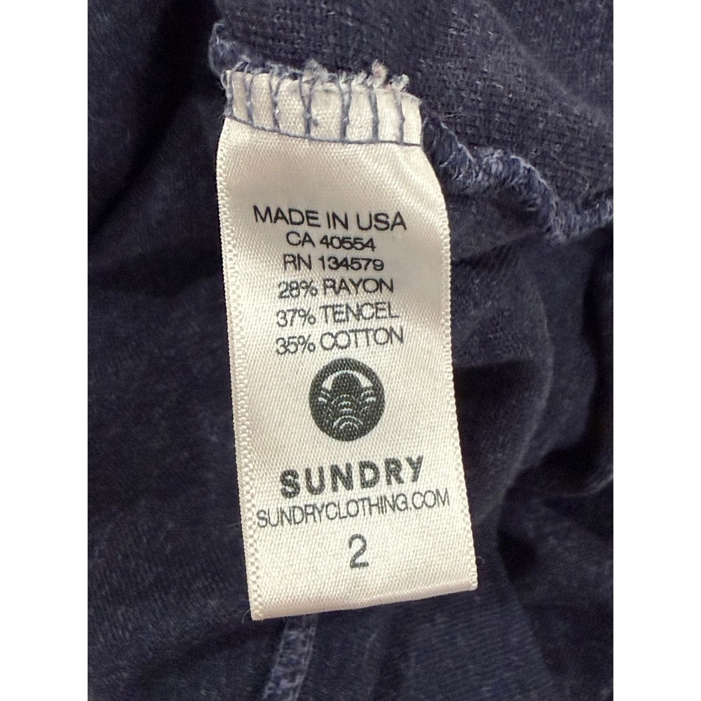 Sundry With Love From Paris Zip Up Hoodie Navy Blue Heathered Size 2 M - Picture 7 of 8